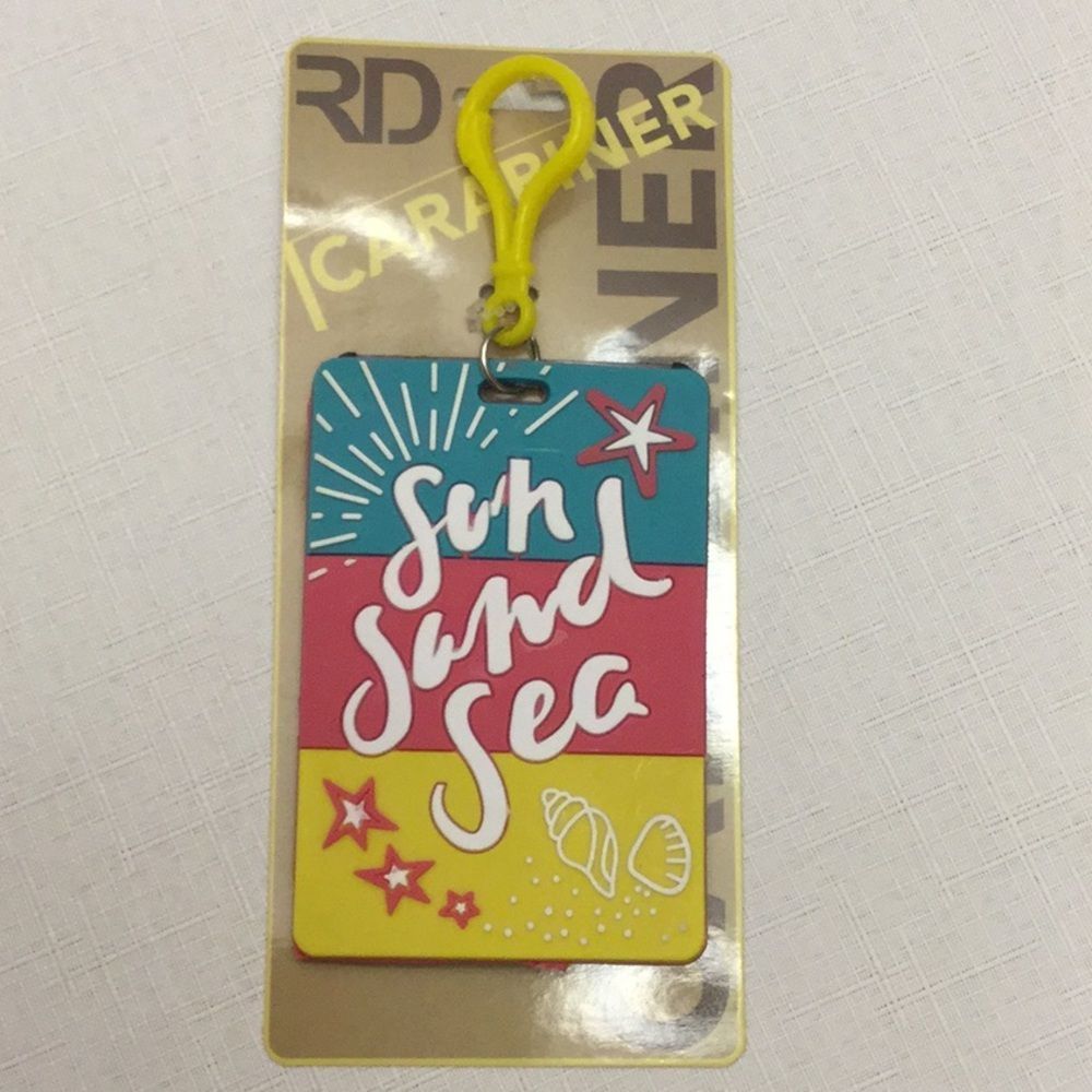 Carabiner Sun Sand Sea Luggage Tag w/ clip